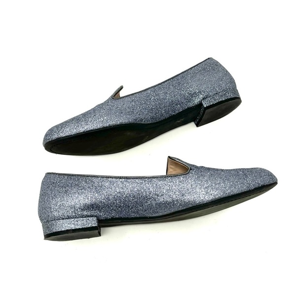 Miu Miu Ballet Flats Metallic Silver Glitter Slippers Ballerina 37 EU / 7 US - Picture 2 of 8